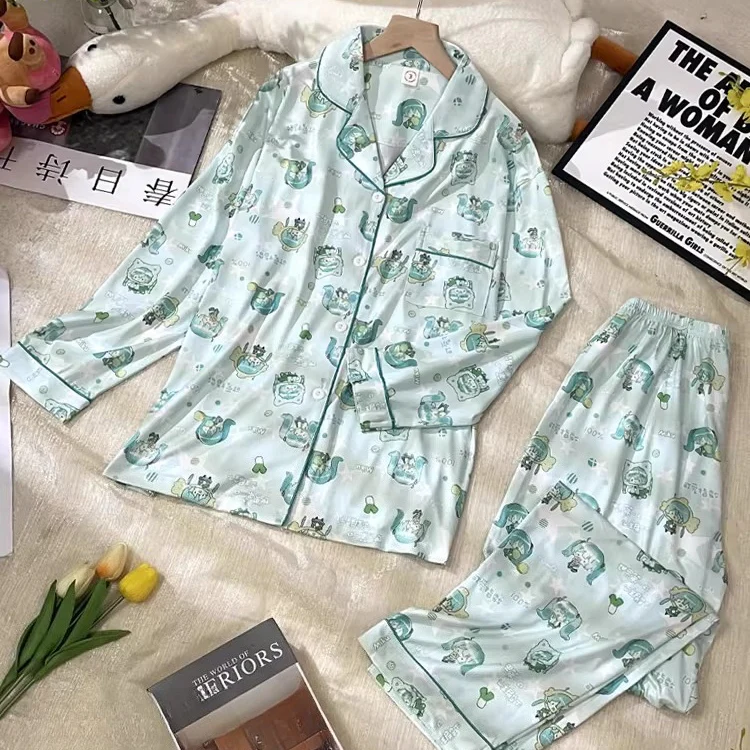Fanmade Hatsune Miku Cotton Pajama Set – Long Sleeve & Pants Cozy Loungewear - Image 2