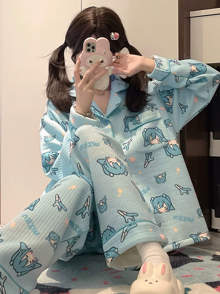 Fanmade Hatsune Miku Quilted Pajama Set – Warm Padded Winter Loungewear - Image 3