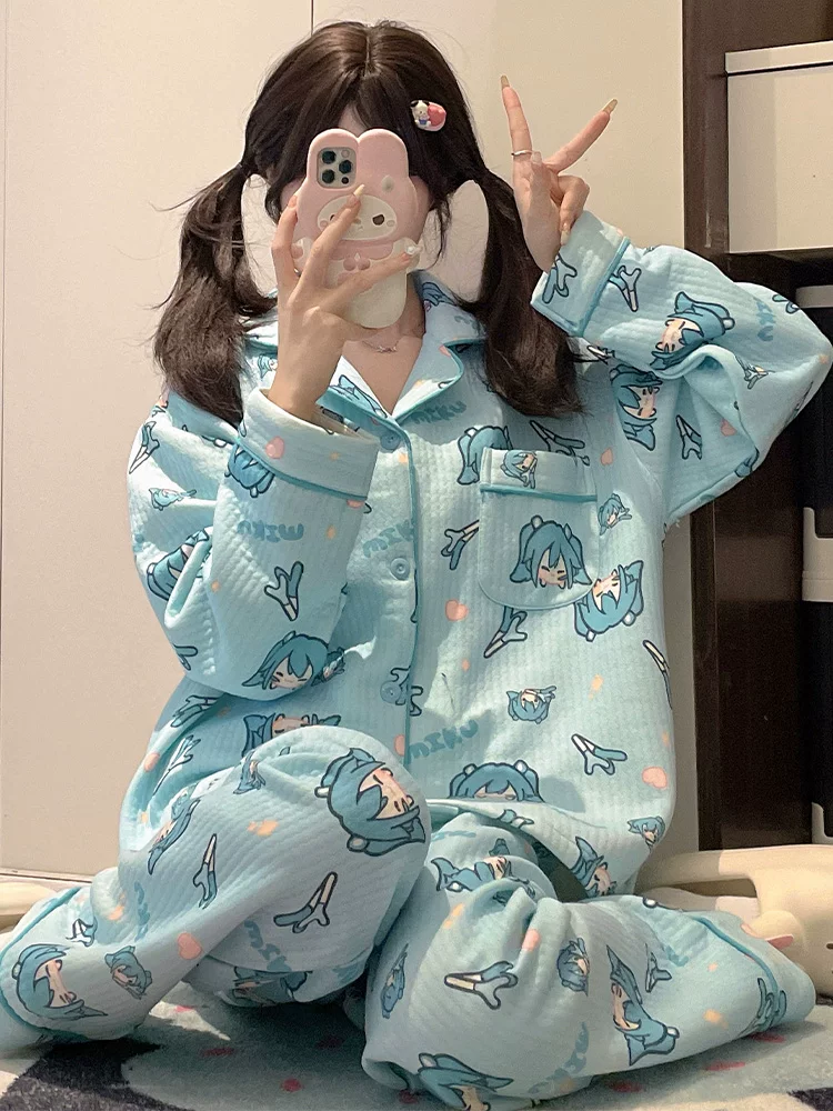 Fanmade Hatsune Miku Quilted Pajama Set – Warm Padded Winter Loungewear - Image 5