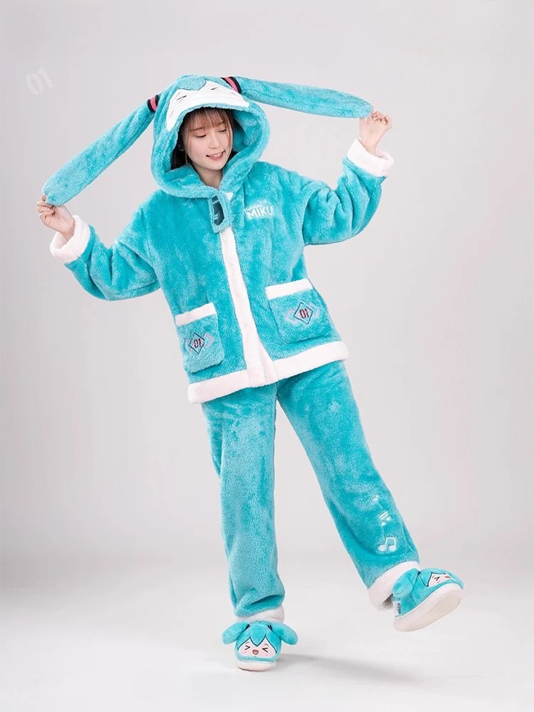 Official Licensed Hatsune Miku Plush Loungewear Set – Soft Cozy Home Outfit - Image 3