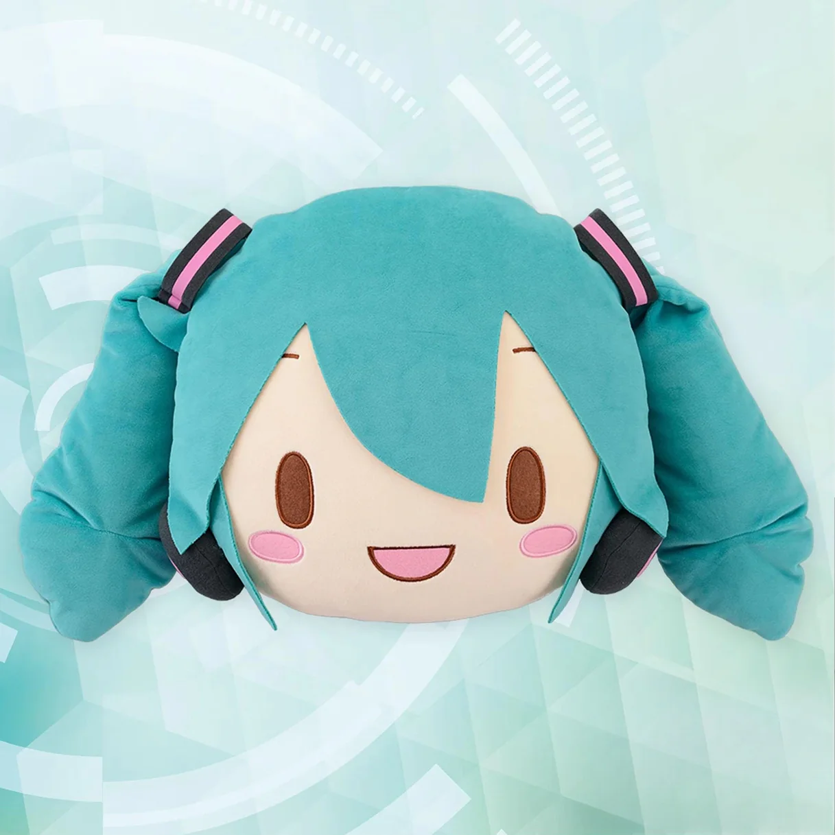 Official Licensed Hatsune Miku “Fuwa Petit” Big Face Plush Pillow – 24cm Small Cushion - Image 2
