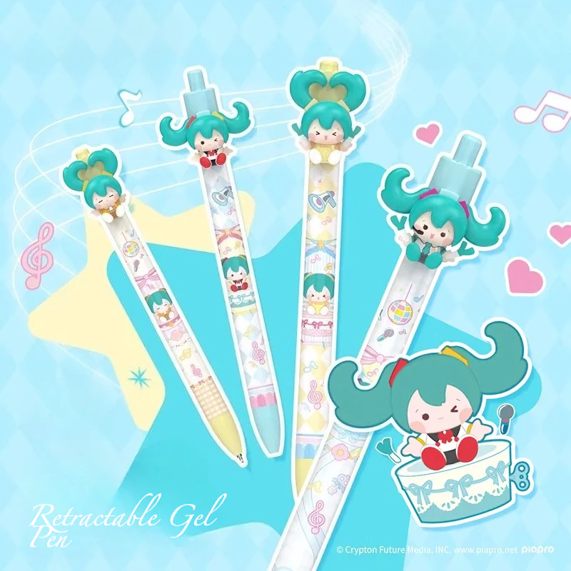 Official Hatsune Miku Black Retractable Gel Pen, 0.05mm