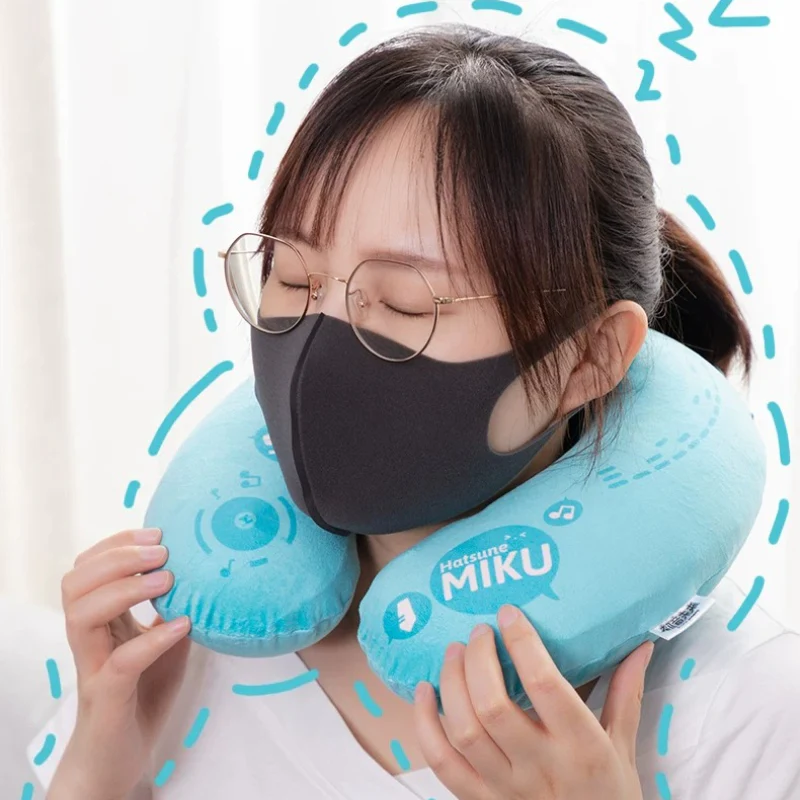 Official Hatsune Miku Memory Foam U-Shaped Neck Pillow – Detachable, Perfect for Naps - Image 3