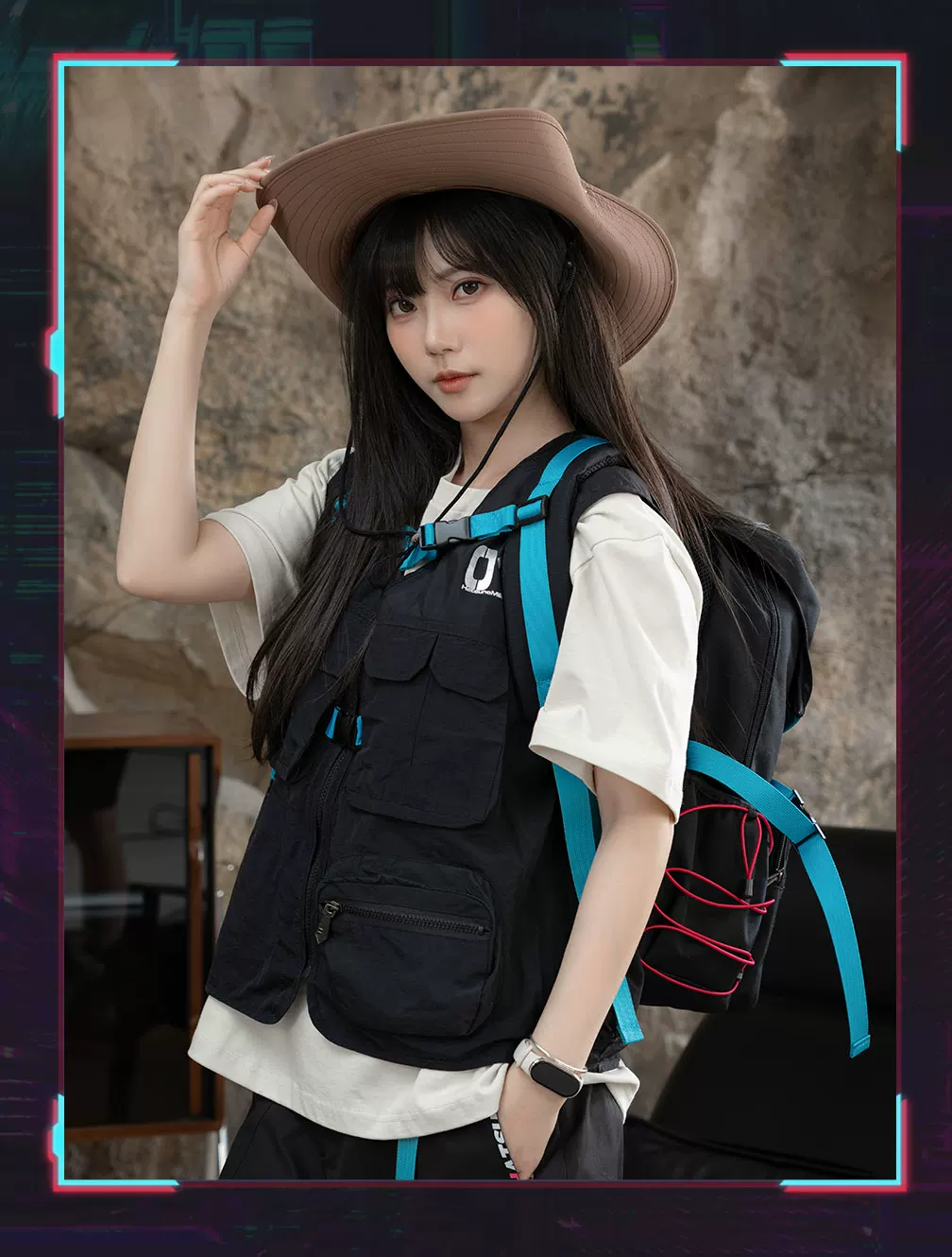 Official Hatsune Miku Neon EDM Bucket Hat, Sun Protection Outdoor Hiking Hat - Image 9