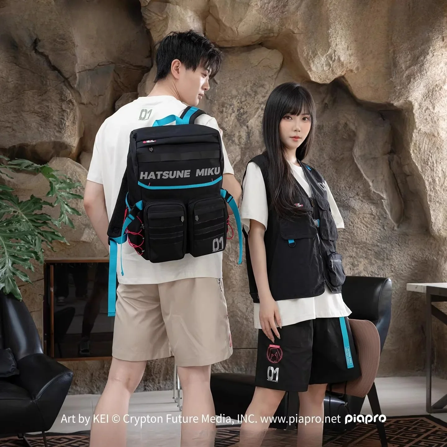 [Pre-Order, Ships Within 30 Days]Official Hatsune Miku Neon EDM Cargo Shorts, Loose-Fit Straight-Leg Casual Summer Shorts for Men - Image 4
