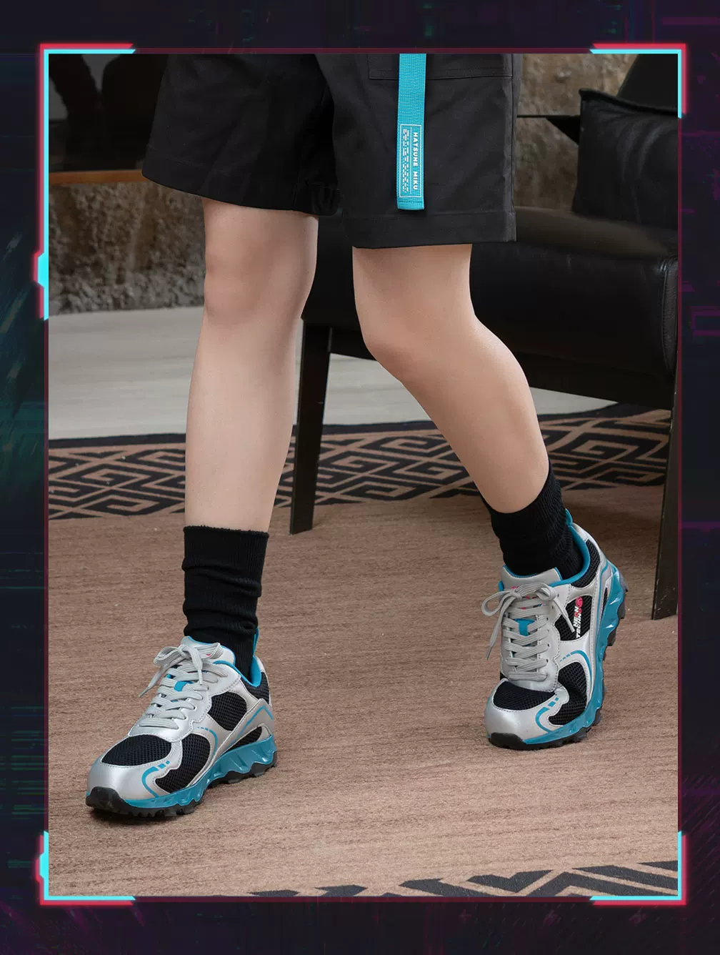 Official Hatsune Miku Neon EDM Retro Breathable Mesh Sneakers, Casual Running Shoes - Image 7