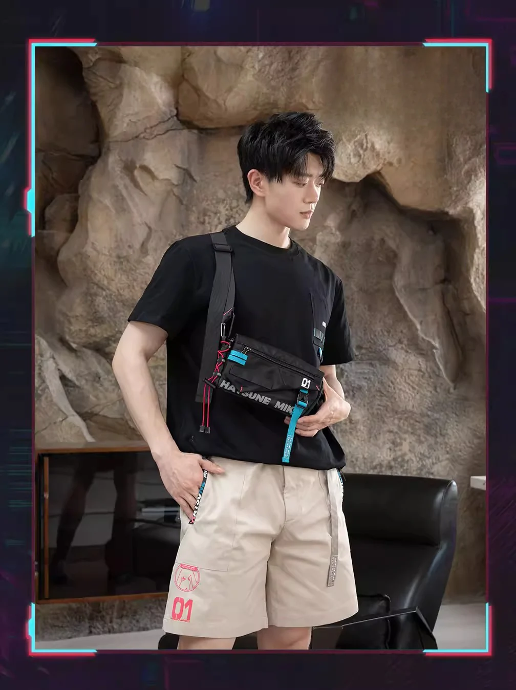 Official Hatsune Miku Neon EDM Sling Bag, Crossbody Chest Bag & Waist Pack - Image 6