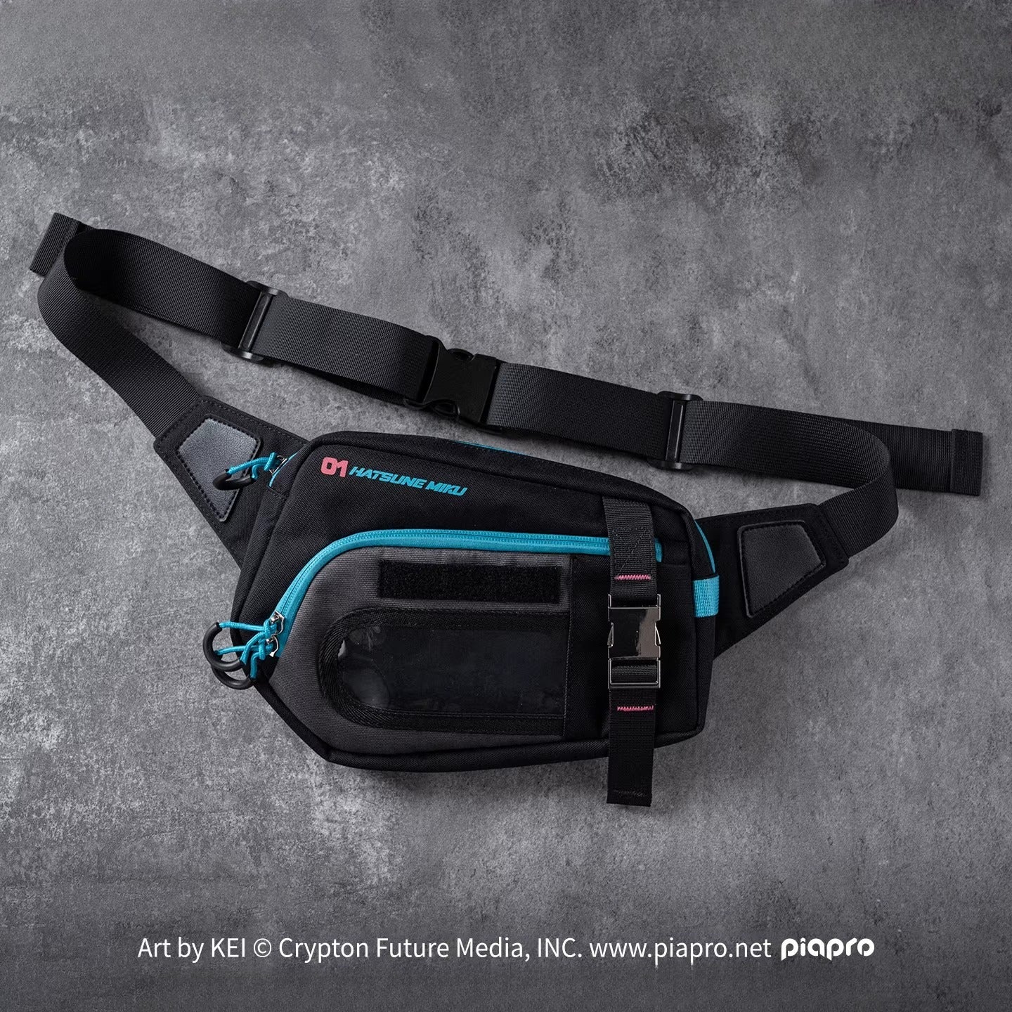 Official Hatsune Miku Neon EDM Sling Bag, Lightweight Crossbody Waist Pack for Outdoor, Casual & Commuting Use