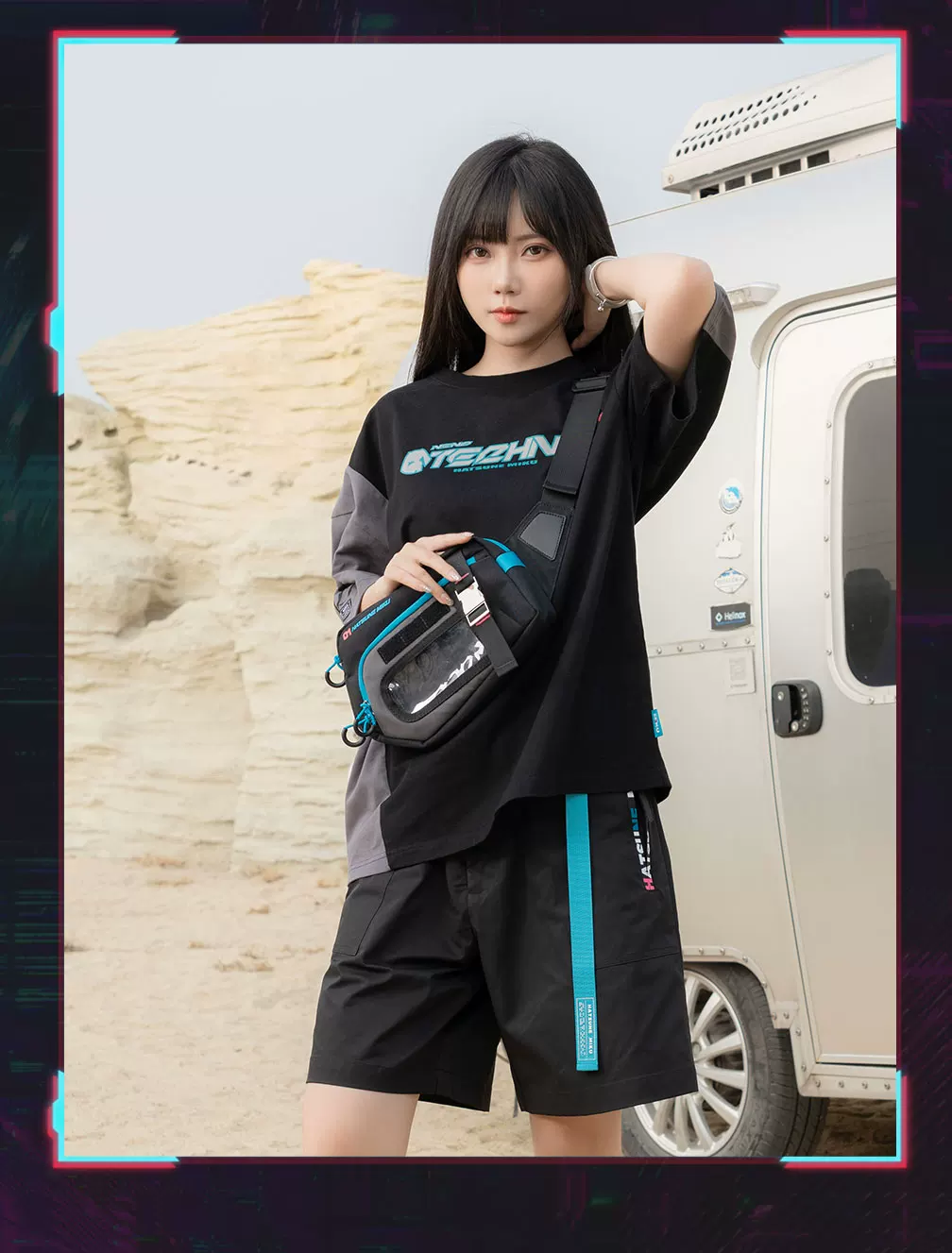 Official Hatsune Miku Neon EDM Sling Bag, Lightweight Crossbody Waist Pack for Outdoor, Casual & Commuting Use - Image 6
