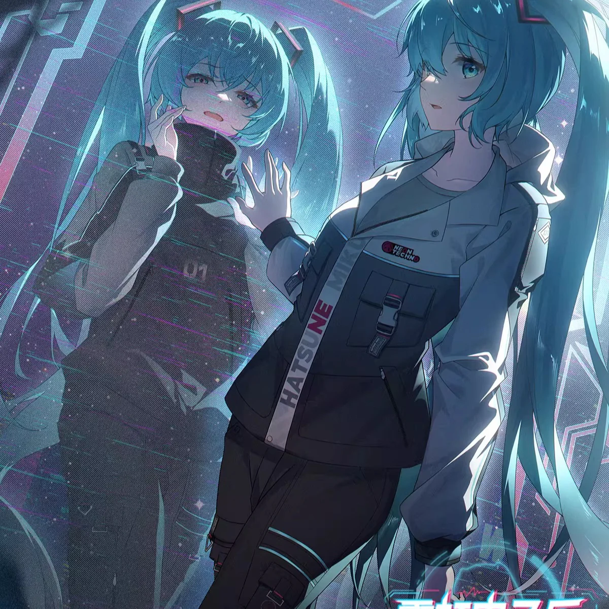 Official Hatsune Miku Neon Electronic Music Series Hoodie – Oversized Couple Streetwear Sweatshirt - Image 6