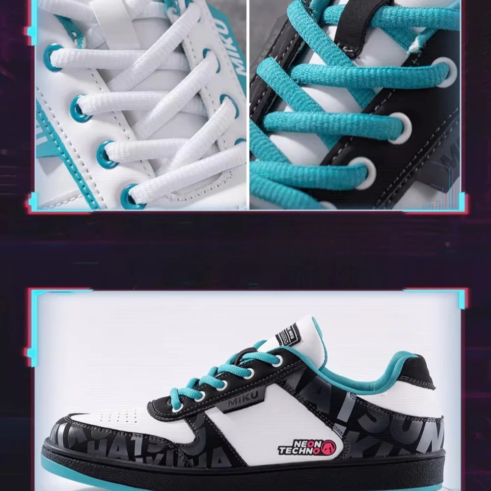 Official Hatsune Miku Neon Electronic Techwear Casual Skate Shoes for Men and Women - Image 4