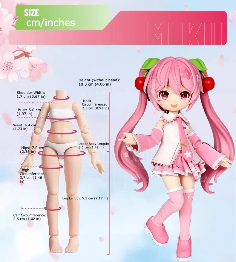 Official Hatsune Miku Qiyuji Series – Cherry Blossom Miku Articulated Collectible Figure - Image 4