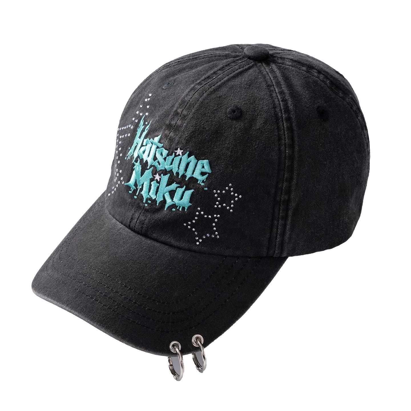 [Pre-Order, Ships Within 60 Days]Official Hatsune Miku Rock Future Embroidered Distressed Baseball Cap, Unisex Sun Visor Hat - Image 5