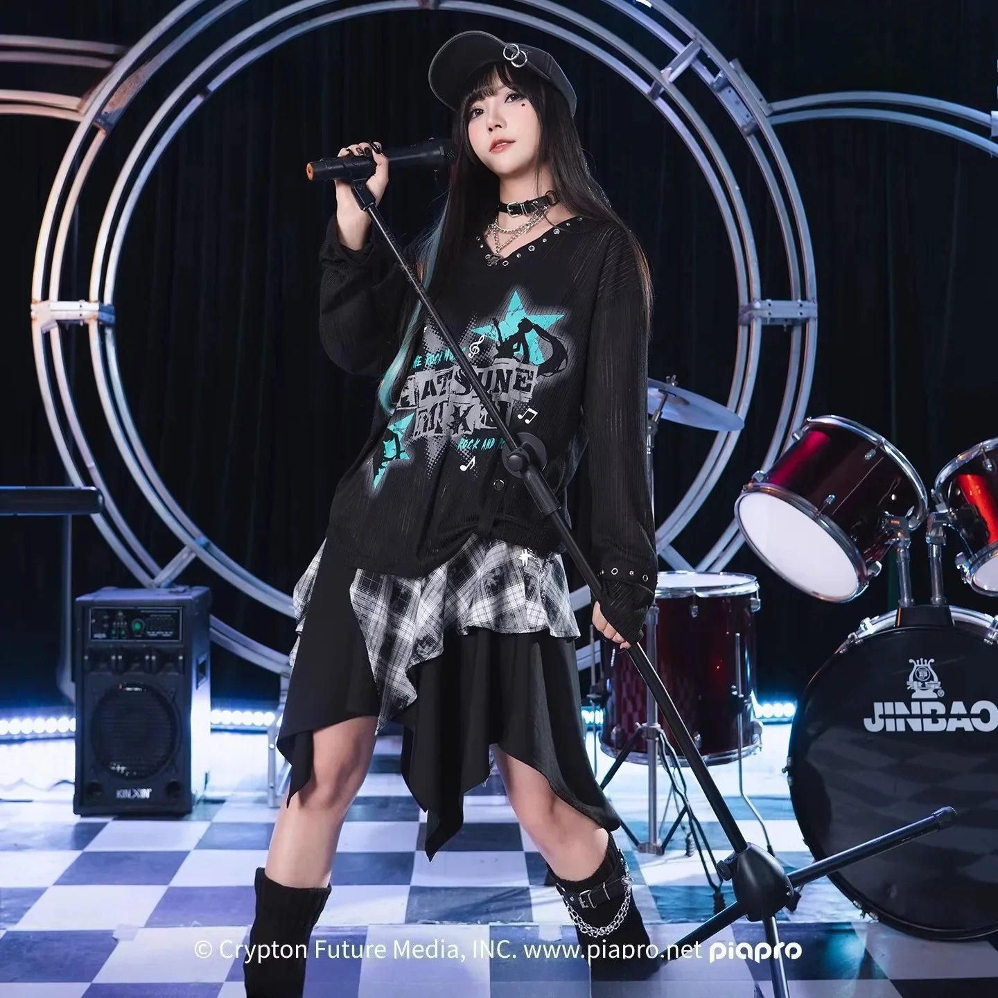 Official Hatsune Miku Rock Future Lightweight Open-Knit Long Sleeve Cover-Up for Women, Loose-Fit Summer Top - Image 4
