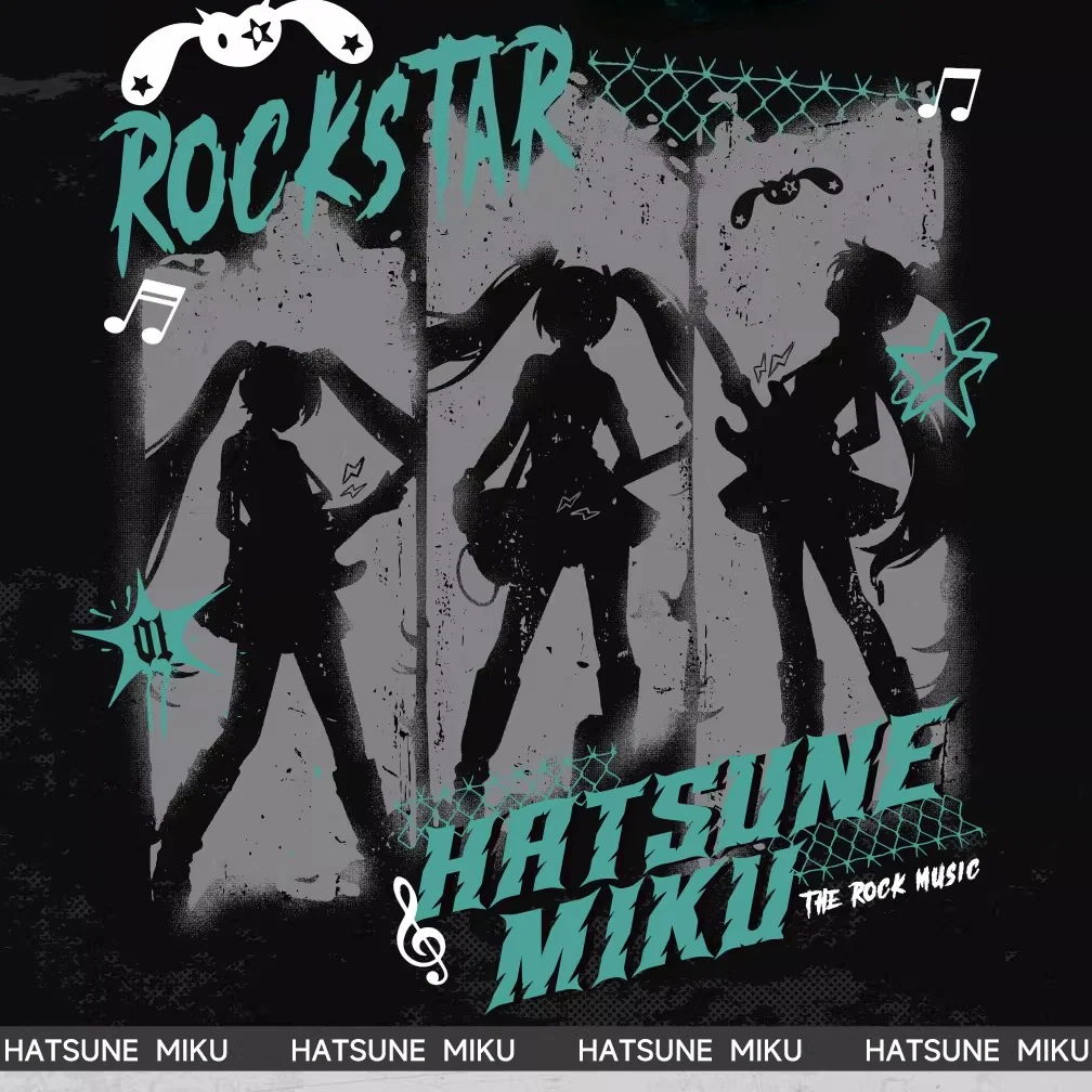 Official Hatsune Miku Rock Future Plaid Patchwork Asymmetrical High-Waisted Mini Skirt for Women - Image 6