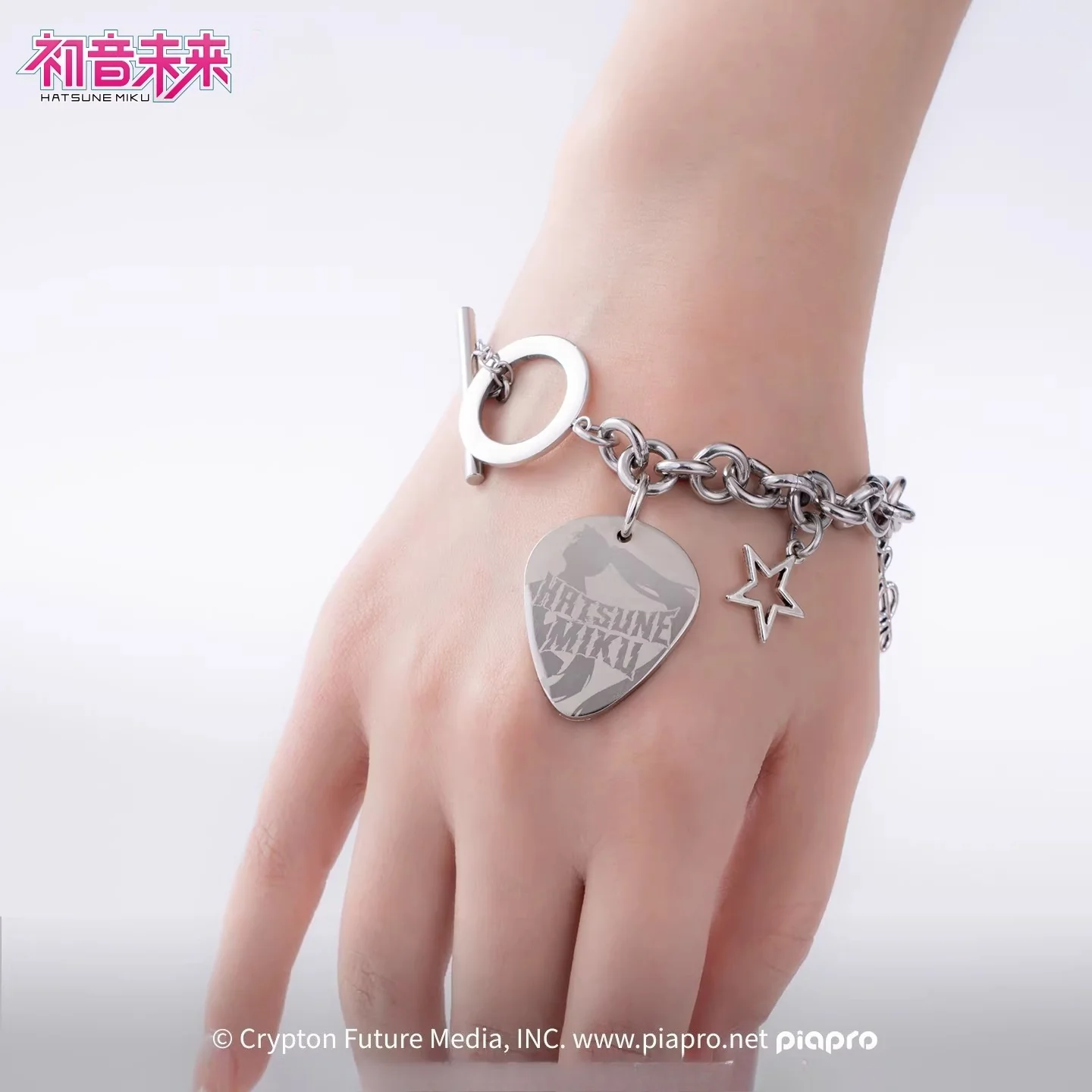 [Pre-Order, Ships Within 30 Days] Official Hatsune Miku Rock Future Vintage Metal Bracelet, Hip-Hop Inspired Wrist Accessory - Image 2