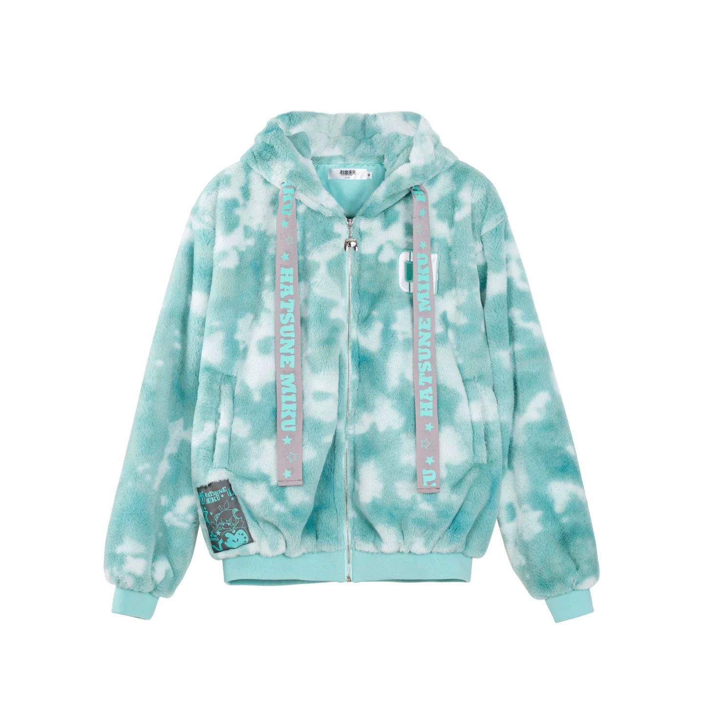 Official Hatsune Miku Y2K Bunny Ear Plush Hoodie Jacket – Warm Oversized Winter Coat - Image 5