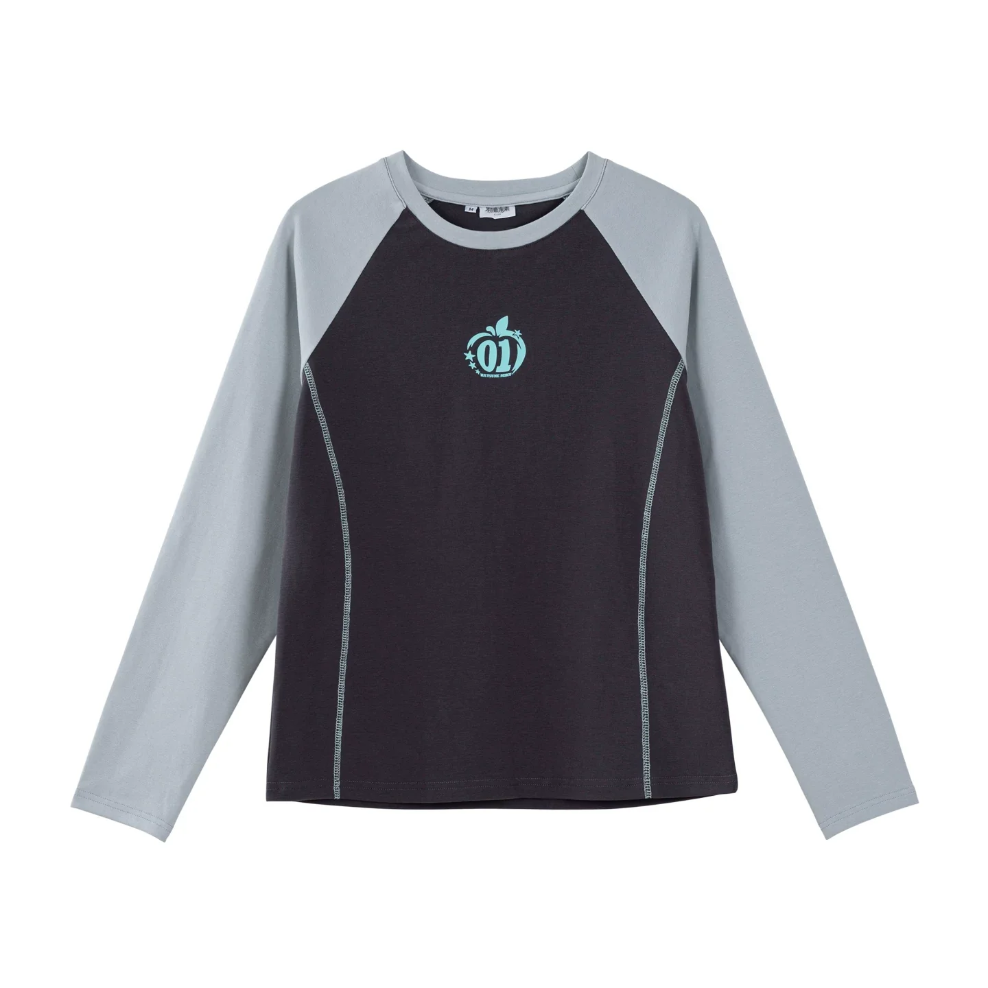 Official Hatsune Miku Y2K Ice Candy Color Block Long Sleeve Crewneck Top - Image 6
