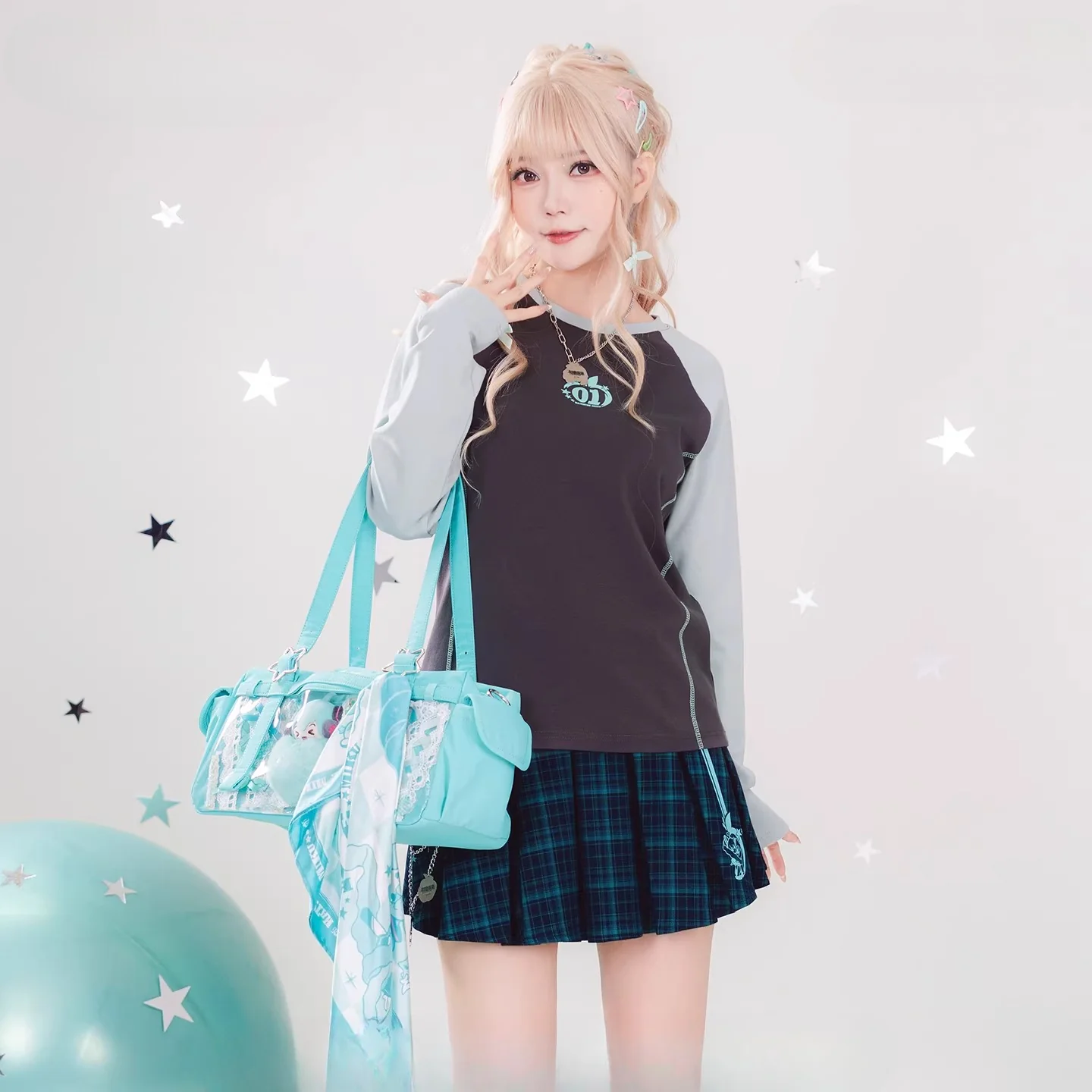 Official Hatsune Miku Y2K Ice Candy High-Waisted Pleated Mini Skirt β Slim Fit Streetwear Skort - Image 3