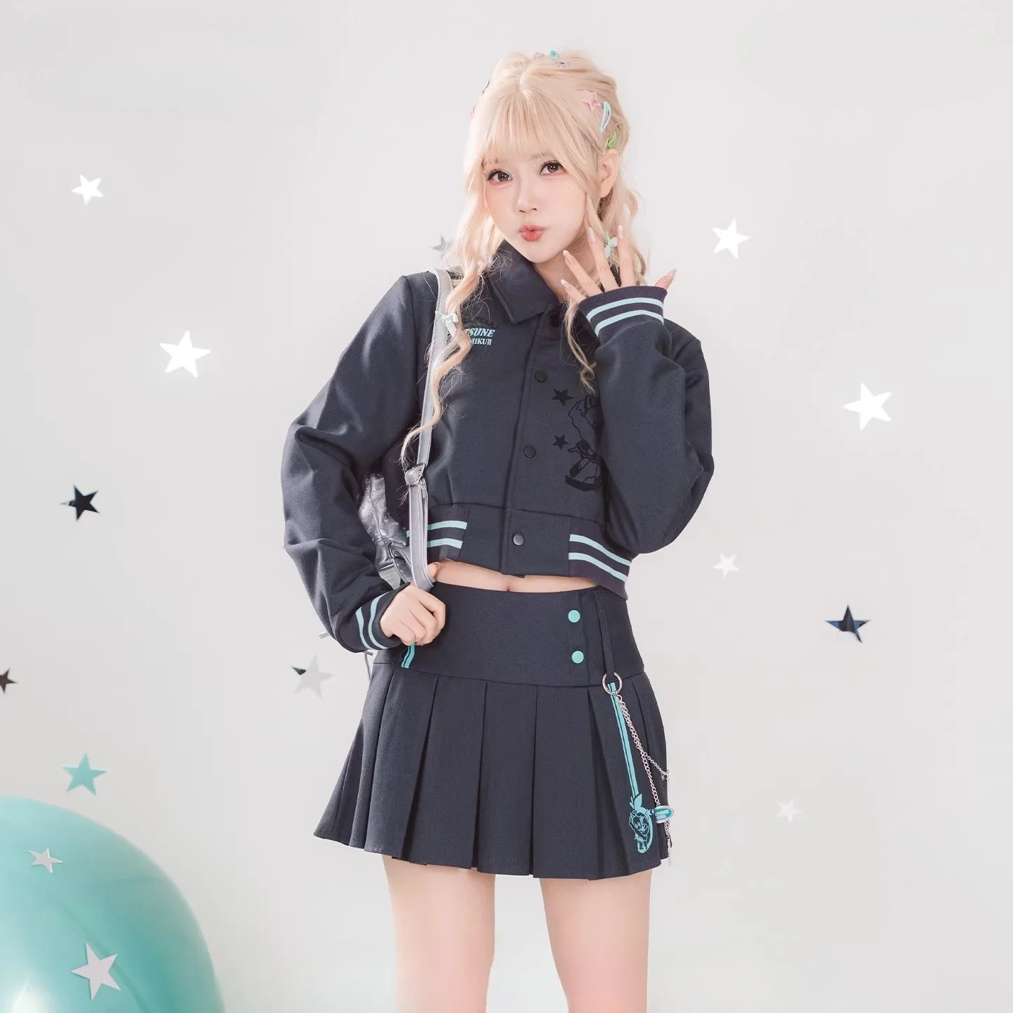 Official Hatsune Miku Y2K Ice Candy High-Waisted Pleated Mini Skirt β Slim Fit Streetwear Skort - Image 4