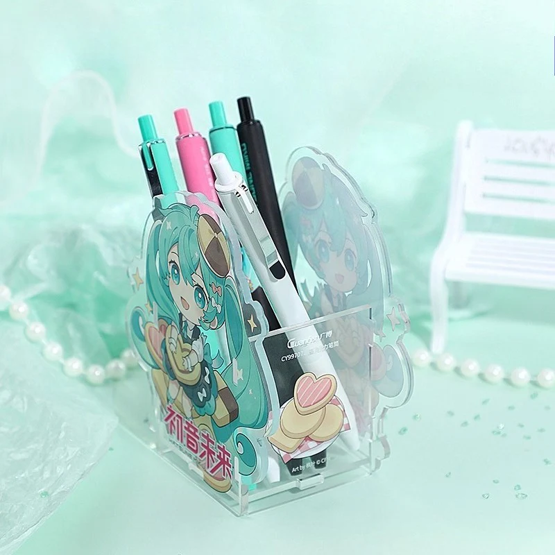 Official Licensed Hatsune Miku Acrylic Pen Holder – Desktop Organizer & Minimalist Decor - Image 5