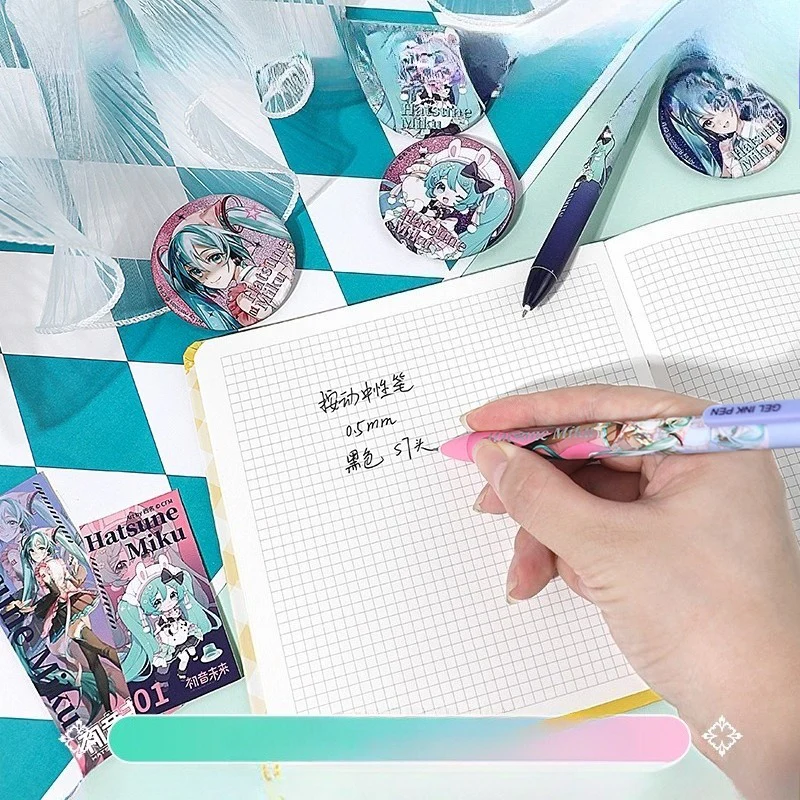 Official Licensed Hatsune Miku Retractable Black Gel Pen – Fast-Drying 0.5mm, Blind Box Random Style - Image 5