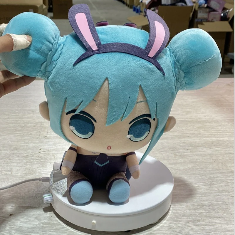 Officially Licensed FuRyu VOCALOID Hatsune Miku Black Bunny Sitting Plush Doll - Image 2