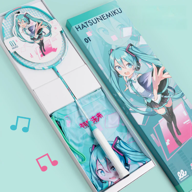 Officially Licensed Hatsune Miku Full Carbon Badminton Racket