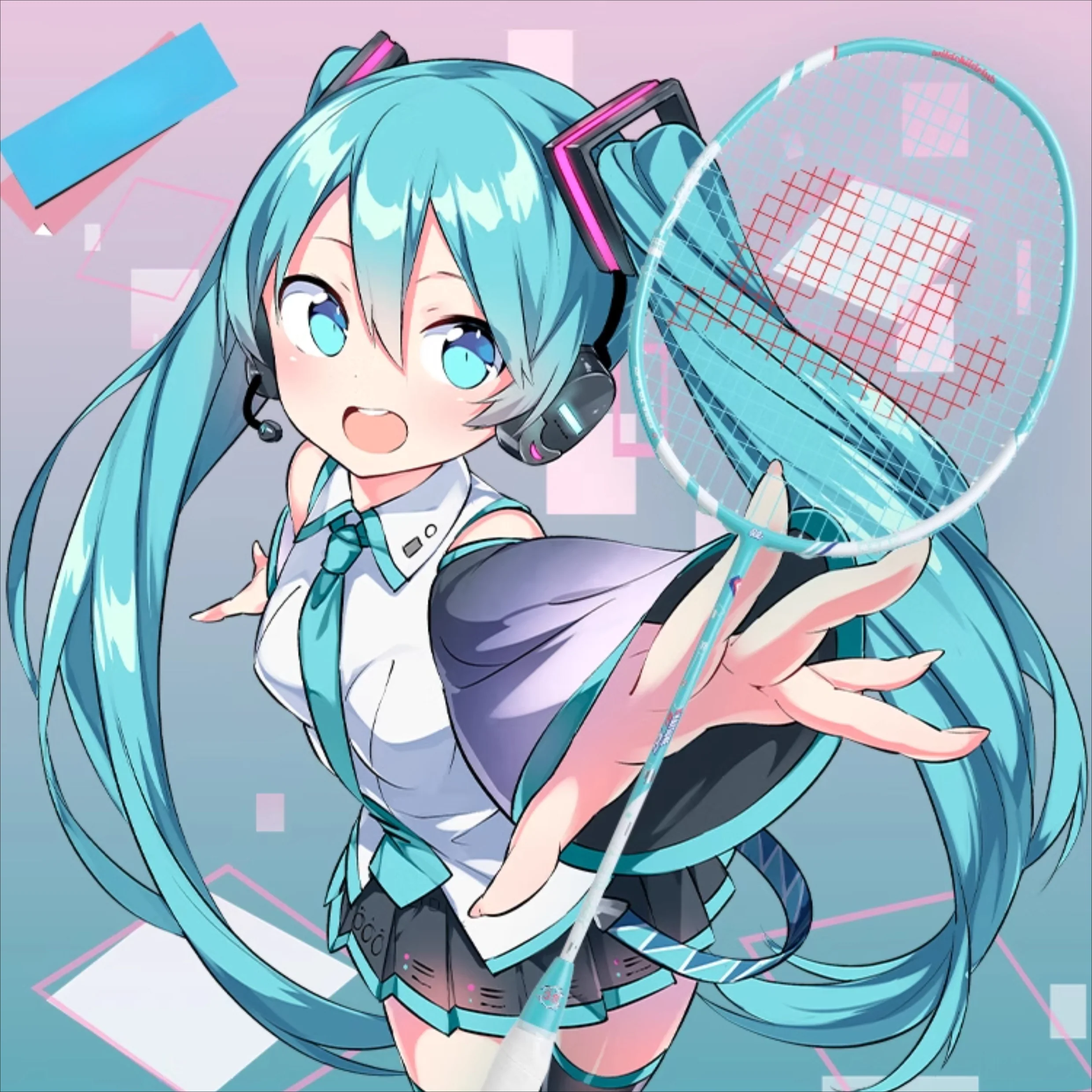 Officially Licensed Hatsune Miku Full Carbon Badminton Racket - Image 3