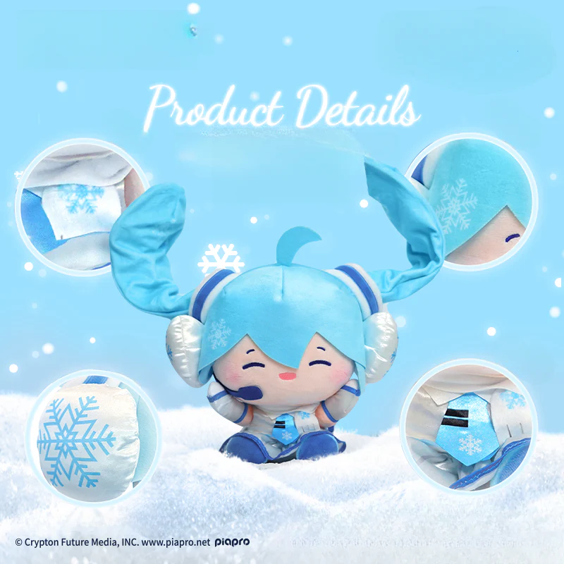 Officially Licensed Hatsune Miku Medium Snow Fufu Plush Toy - Image 3