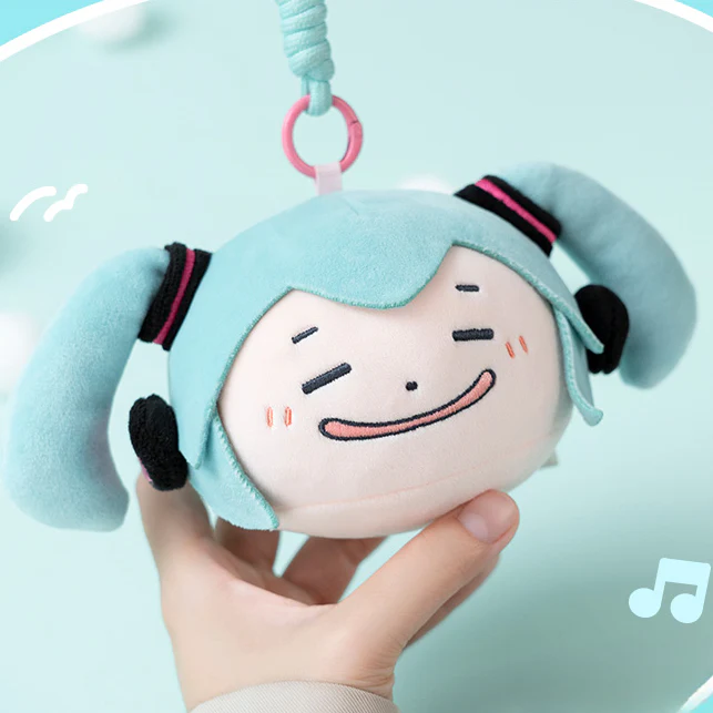 Officially Licensed Hatsune Miku Pinch Cheeks Cute Plush Charm - Image 2