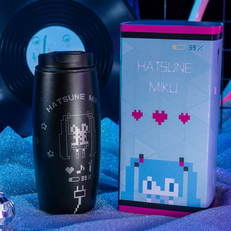 Officially Licensed Hatsune Miku Pixel Style Stainless Steel Thermos - Image 3