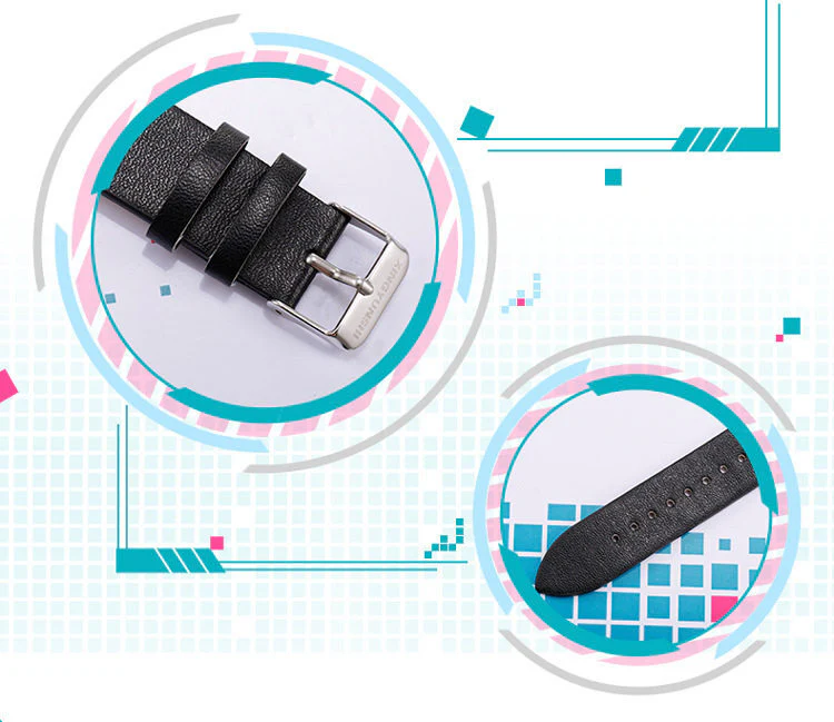 Officially Licensed Hatsune Miku Pixelated Miku Waterproof Slim Watch - Image 7