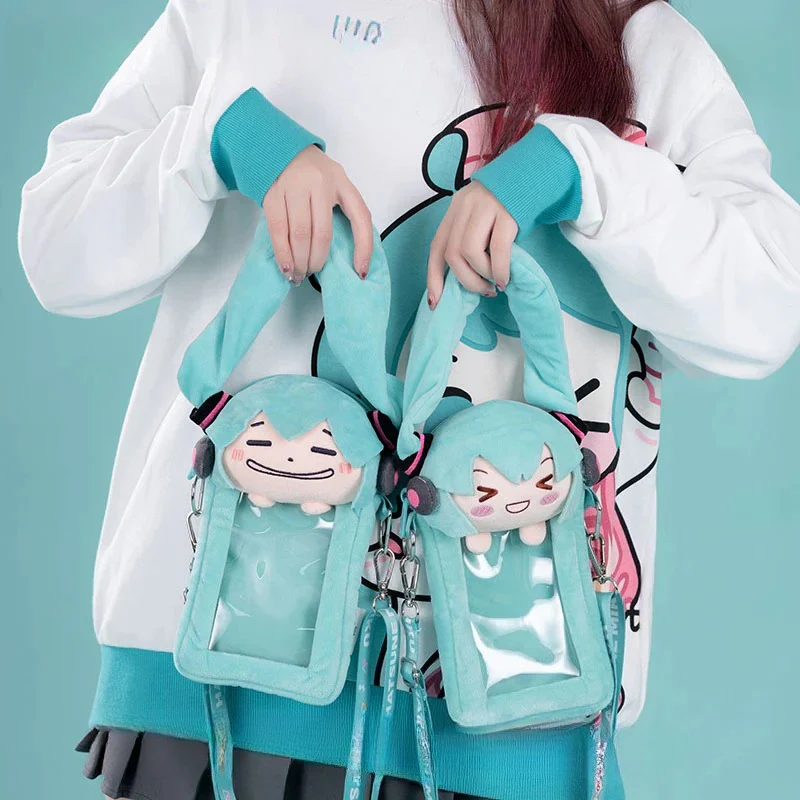 Officially Licensed Hatsune Miku Plush Semi-Transparent Crossbody Phone Bag - Image 3