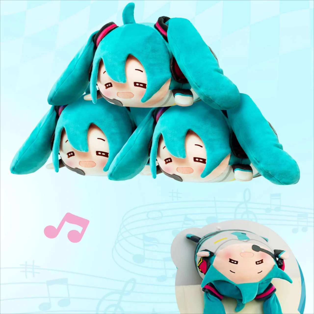 Officially Licensed Hatsune Miku Round Plush Pillow - Image 6
