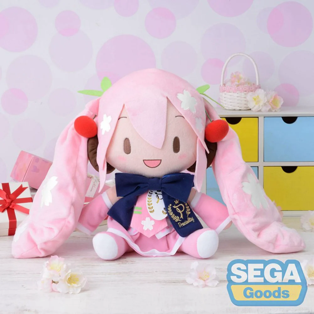 Official Licensed Hatsune Miku Sakura Miku Bow – 27cm Medium Plush Toy