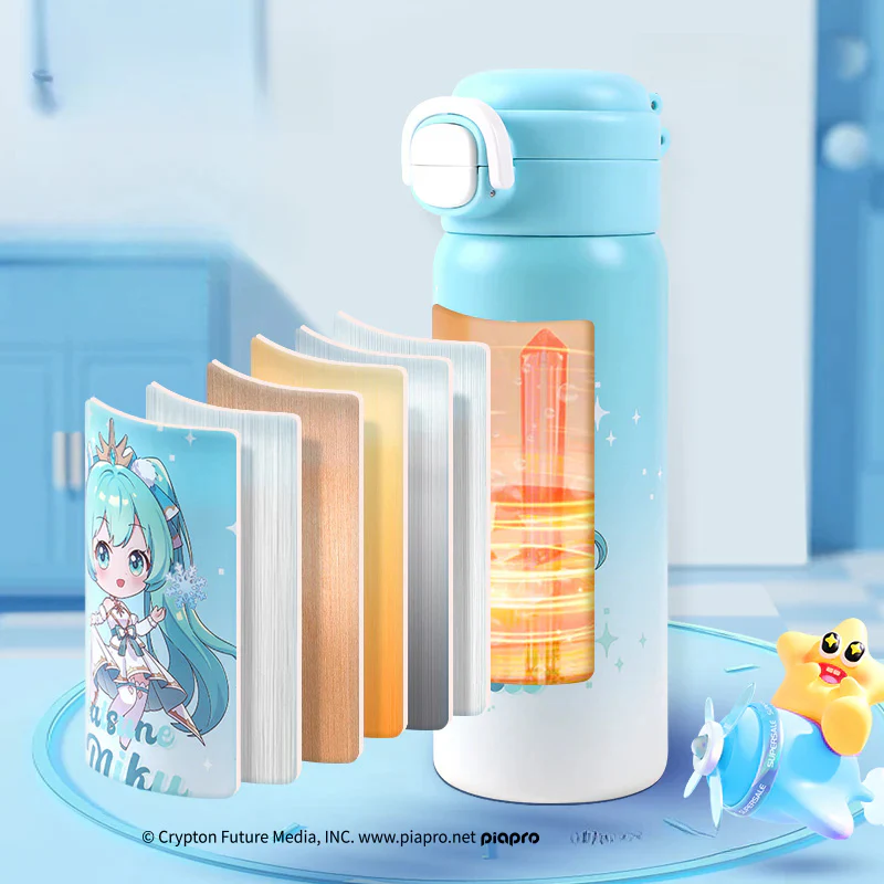 Officially Licensed Hatsune Miku Snowflake Theme Thermal Bottle - Image 3