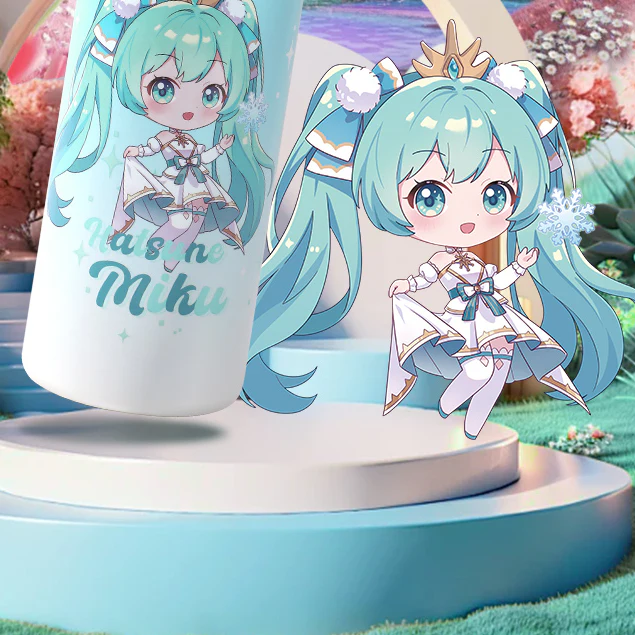 Officially Licensed Hatsune Miku Snowflake Theme Thermal Bottle - Image 4