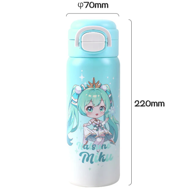 Officially Licensed Hatsune Miku Snowflake Theme Thermal Bottle - Image 6