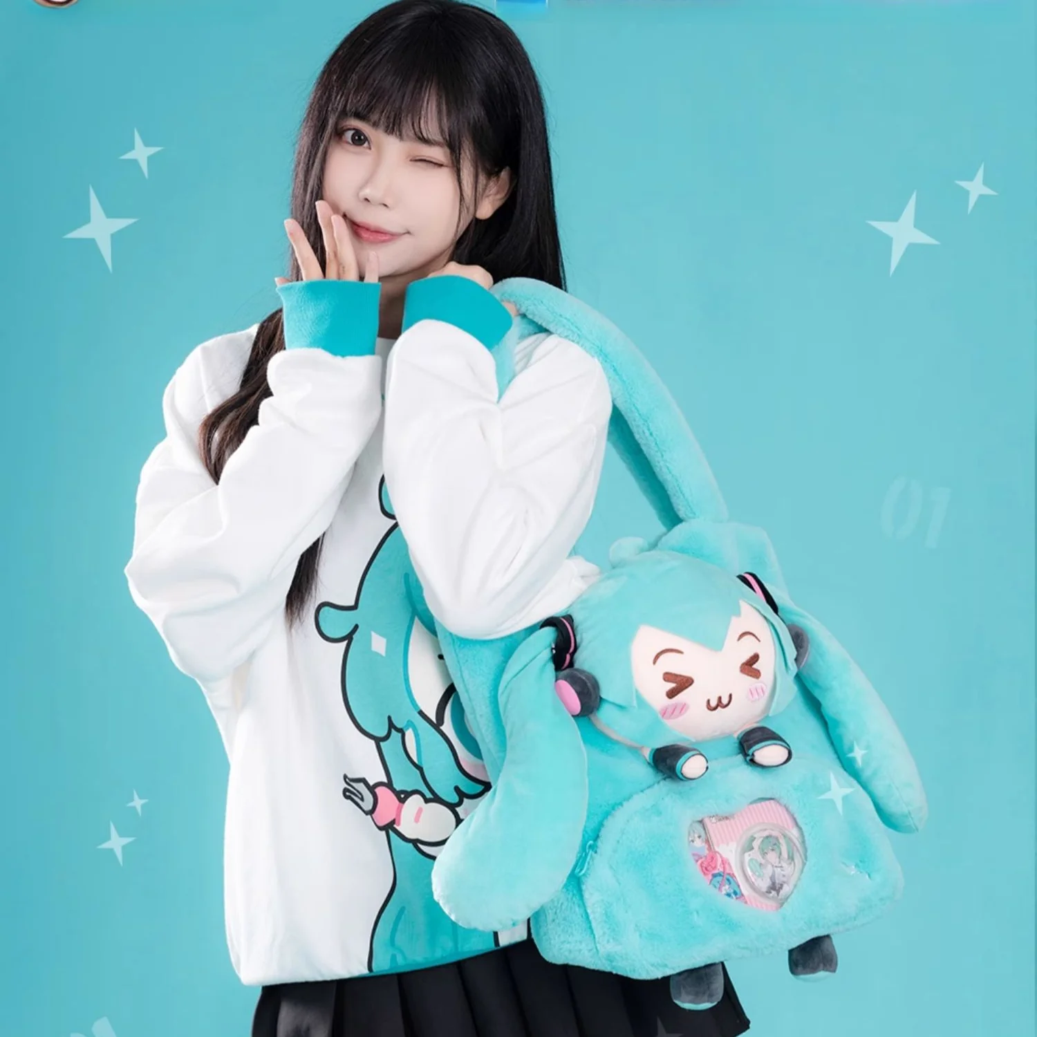 Officially Licensed Hatsune Miku Squinted Eyes Series Tote Bag - Image 4