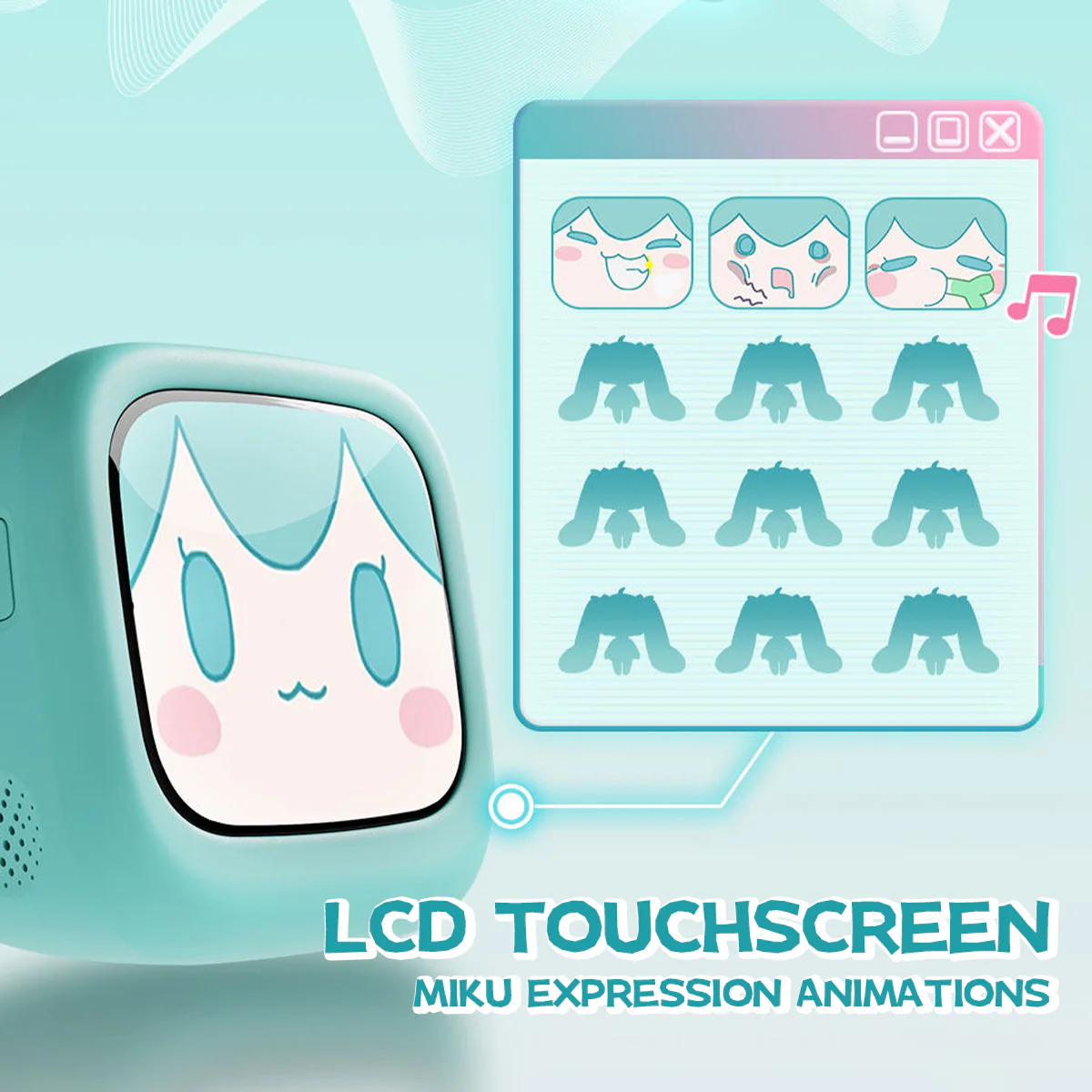 Officially Licensed Hatsune Miku Wireless Earphones with Smart Display Desktop Stand - Image 5