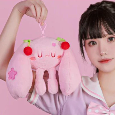Officially Licensed Sakura Miku Cute Smiling Plush Charm - Image 4